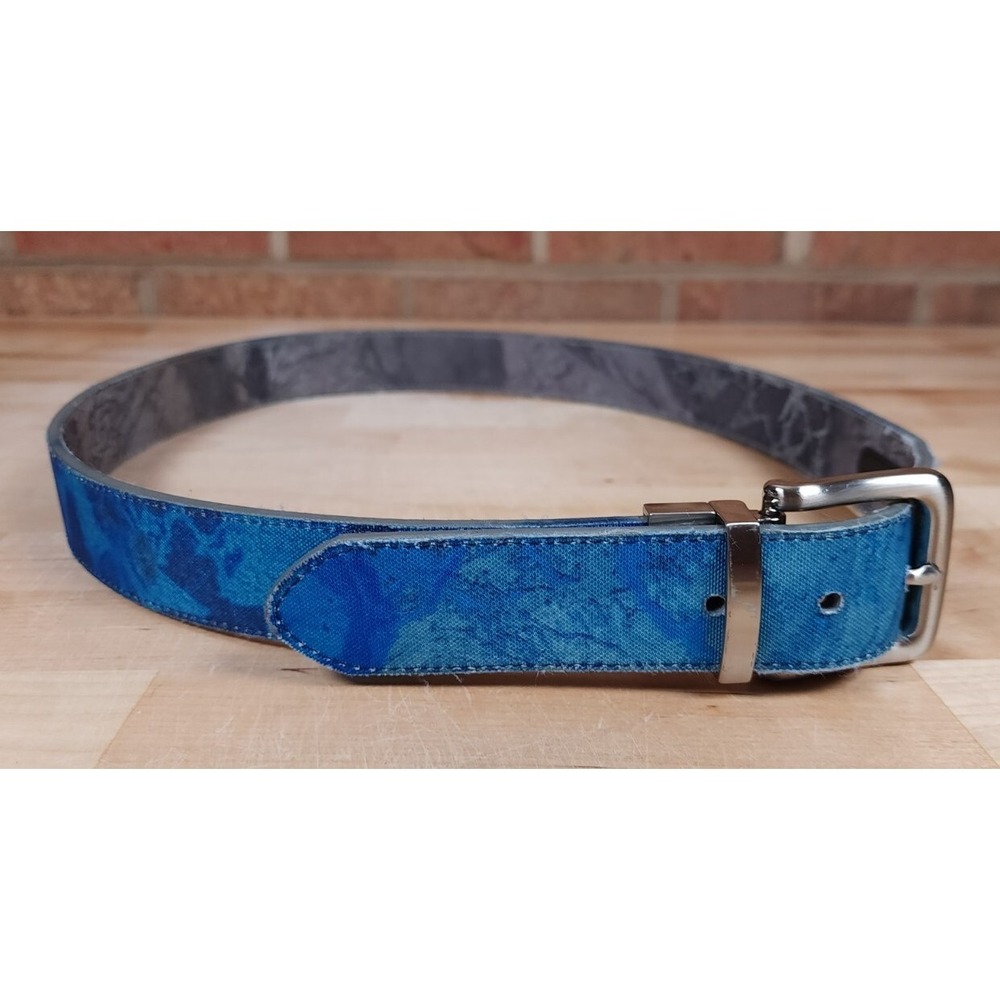 Realtree Gray Blue Fishing Belt Reversible Mens Size‎ 34
